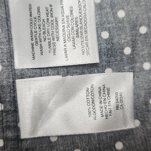 Jones New York Black W/ White Dots Sleeveless Button Up Collared Top Size Medium - Picture 4 of 4